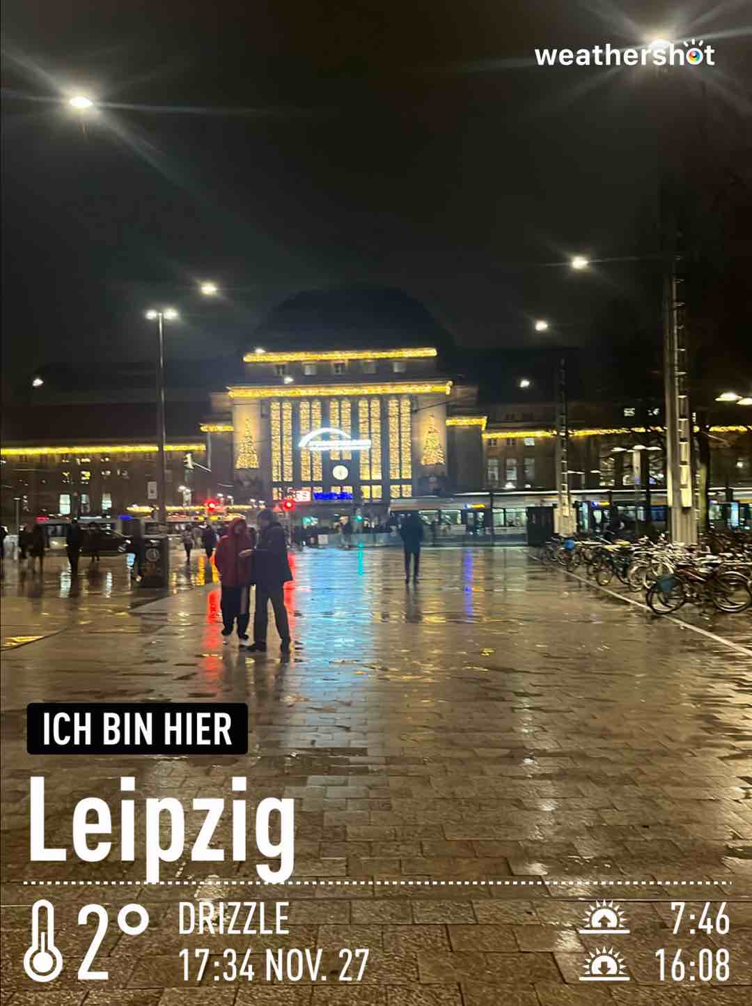 Rainy weather in Leipzig, 2°C — November 27, 2023 (community photo)
