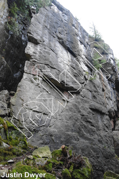 photo of Mack The Knife, 5.10b ★★★★★ at Outside The Gully from Ontario: Devil's Glen