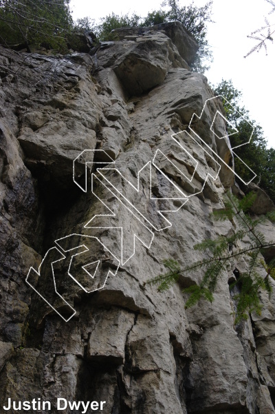 photo of Six Tense, 5.6 ★★ at Slippery People Area from Ontario: Devil's Glen