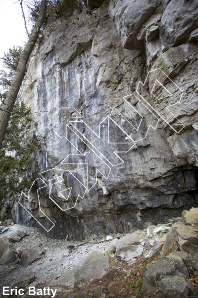 photo of Sponge, 5.13c ★★★ at Overhanging Wall from Ontario: Metcalfe