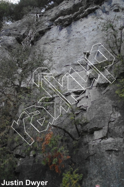 photo of Revenge of the Forceps Baby, 5.12a ★ at Iguana Wall Area from Ontario: Mount Nemo