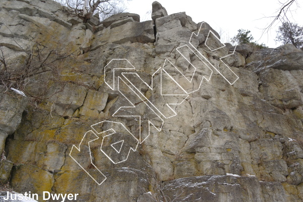 photo of Steve's Route, 5.8 ★★★★ at Sphinx Area from Ontario: Rattlesnake Conservation Area