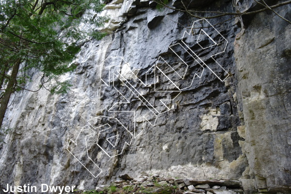 photo of Guns of the Patriots, 5.12a ★★★★ at The Last Stand Wall from Ontario: The Swamp