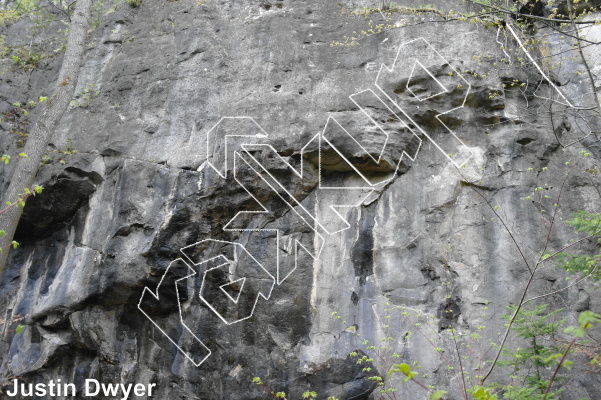 photo of Stainless Stihl, 5.12a ★★★★★ at The Yellow Card Wall from Ontario: The Swamp