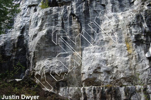 photo of The Left Hand of God, 5.10c ★★★★★ at The Big Boy Wall from Ontario: The Swamp