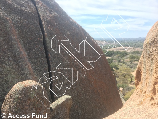 photo of Texas Gold, 5.10b/c  at Gold Wall from Inks Ranch Climbing