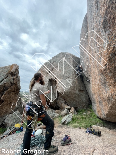 photo of Left Turn, 5.9-  at EQUATOR from Inks Ranch Climbing