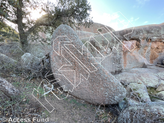 photo of Minesweeper, V2  at Ranch Hand Boulder from Inks Ranch Climbing