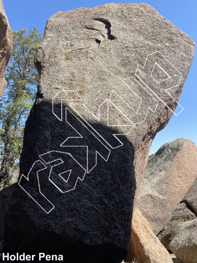 photo of Don't Look Down, V1  at FALLEN CROSS from Inks Ranch Climbing