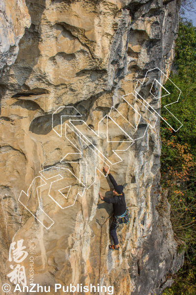 photo of Spider Wall 蜘蛛墙 from China: Yangshuo Rock 阳朔攀岩路书