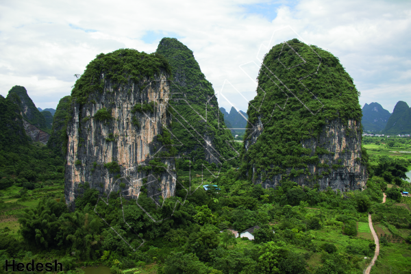 photo of Trad Wall  传统墙 from China: Yangshuo Rock 阳朔攀岩路书