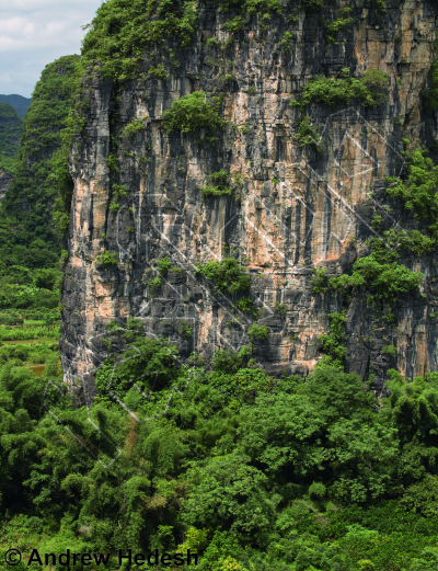 photo of Sport Wall  运动墙 from China: Yangshuo Rock 阳朔攀岩路书