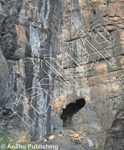 photo of Upper Left 左上平台 from China: Yangshuo Rock 阳朔攀岩路书