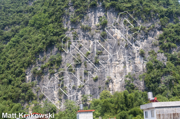 photo of Kermit‘s Hopping Bouncy Circus   青蛙马戏团, 5.11a ★ at Baby Frog  蝌蚪山 from China: Yangshuo Rock 阳朔攀岩路书