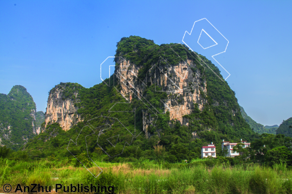 photo of The Witch Woman of the Rock     石头巫婆, 5.10c ★★★ at Brave New World 新世界 from China: Yangshuo Rock 阳朔攀岩路书