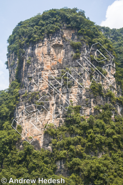 photo of The Witch Woman of the Rock     石头巫婆, 5.10c ★★★ at Brave New World 新世界 from China: Yangshuo Rock 阳朔攀岩路书