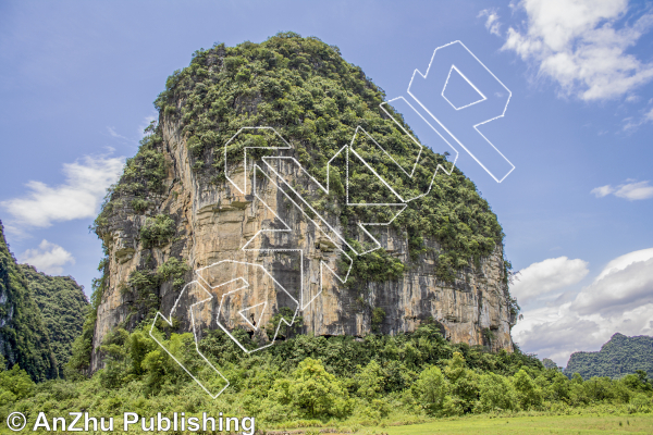 photo of Fantasy Area  梦幻墙 from China: Yangshuo Rock 阳朔攀岩路书