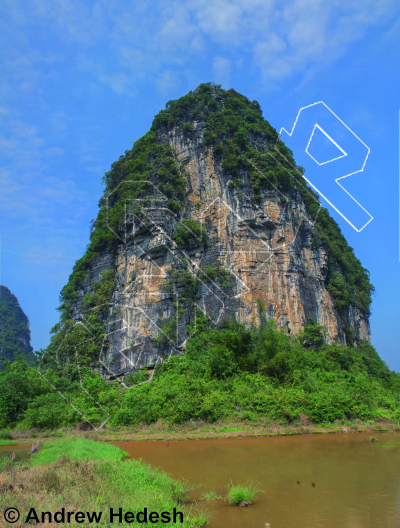 photo of Fried Egg Face  煎蛋墙 from China: Yangshuo Rock 阳朔攀岩路书