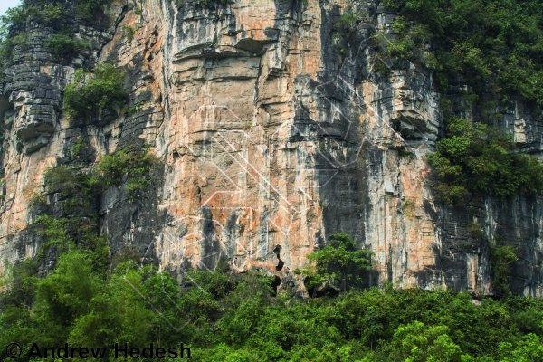 photo of Fantasy Area  梦幻墙 from China: Yangshuo Rock 阳朔攀岩路书