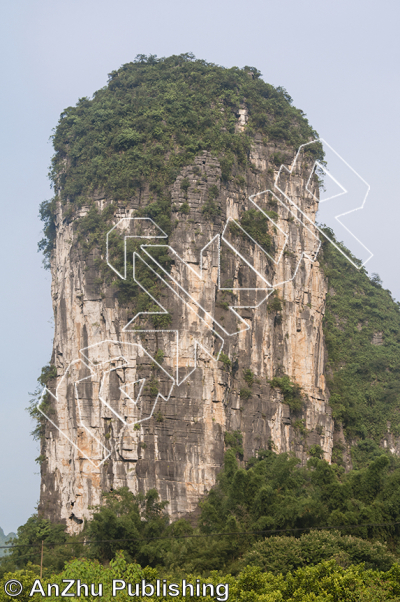 photo of Trad Wall  传统墙 from China: Yangshuo Rock 阳朔攀岩路书