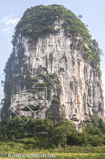 photo of Trad Wall  传统墙 from China: Yangshuo Rock 阳朔攀岩路书