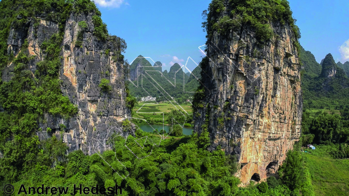 photo of Main  同门山主墙 from China: Yangshuo Rock 阳朔攀岩路书