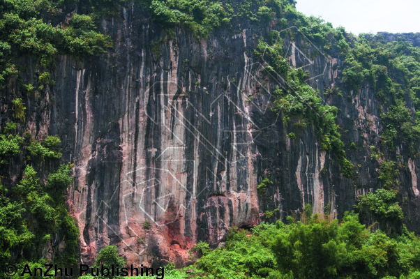 photo of El Diablo Extension 混世魔王,   at Wall Of The Damned  起死回生墙 from China: Yangshuo Rock 阳朔攀岩路书