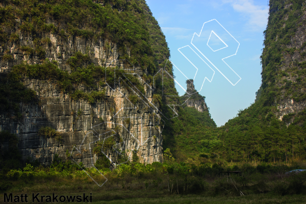 photo of Main 酒瓶山主墙 from China: Yangshuo Rock 阳朔攀岩路书