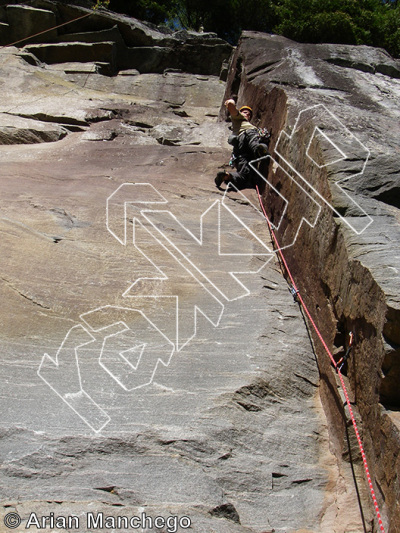 photo of La cha-cha d'Obélix, 5.10c/d  at Aéro Tango from Québec: Lac Long