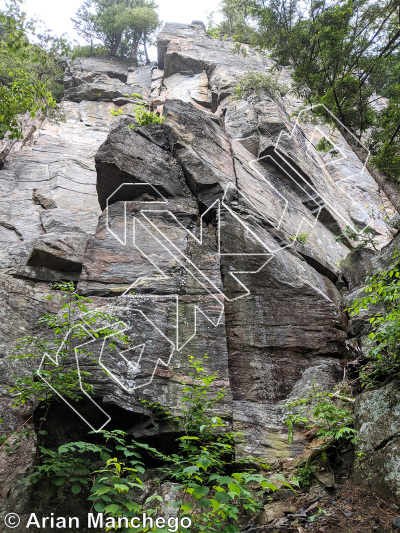 photo of Des ires et des Espoirs, 5.11b  at Fougère à me plaire from Québec: Lac Long