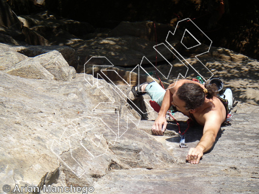 photo of Get to Work Motherfuckers, 5.10b  at l'Arène from Québec: Lac Long