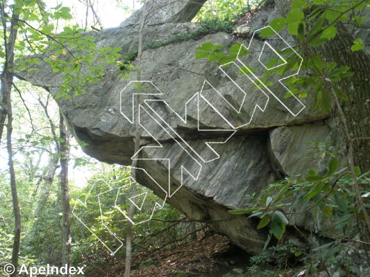 photo of Strappo, V4 ★★★ at Strappo Boulder from Moore's Wall