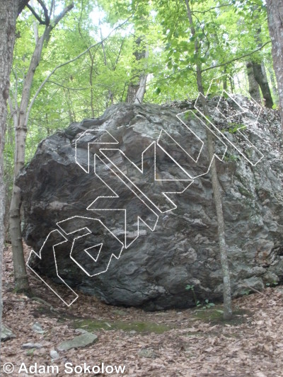 photo of Uniprow Boulder from Moore's Wall