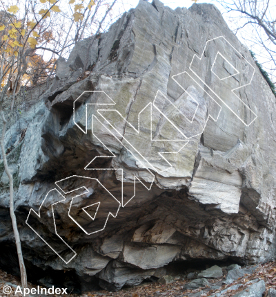 photo of Aretenophobia Boulder from Moore's Wall