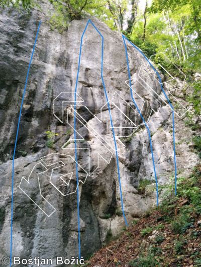 photo of Utonilo je sonce, 5.12d  at Kolomon from Kotečnik Climbing