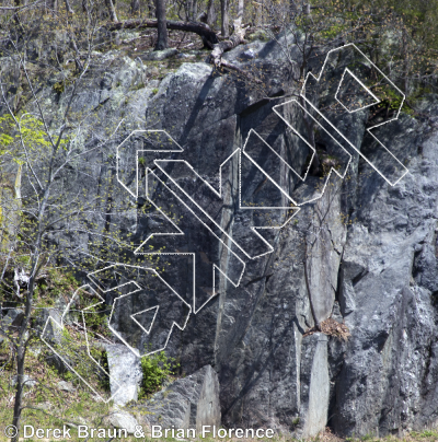 photo of Tomb of the Unknown Shoulder, 5.12 ★★★ at Jackknife Rock from Carderock