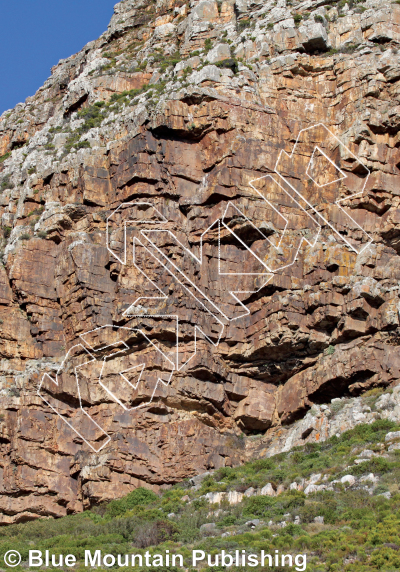 photo of Collateral Damage, 5.11d ★★★★ at Lower Tier from Cape Peninsula