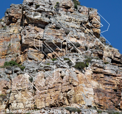 photo of Slab ’n Tickle, 5.10a ★★★★ at Pinnacle Sector from Cape Peninsula