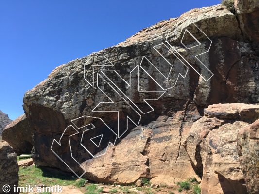 photo of Les chouchoune, V1  at Mohammed V from Morocco: Oukaimeden Bouldering