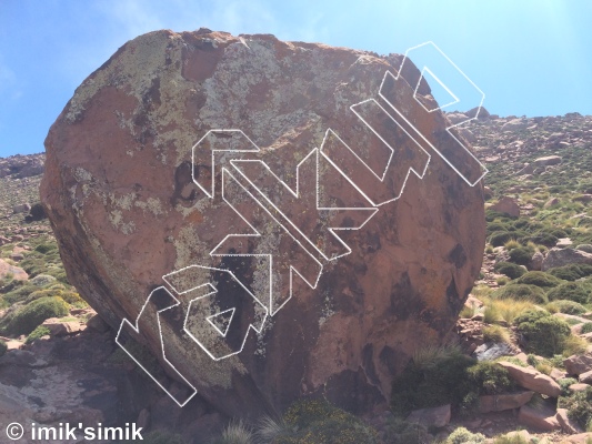 photo of Broken Heart, V5+  at Lumia from Morocco: Oukaimeden Bouldering