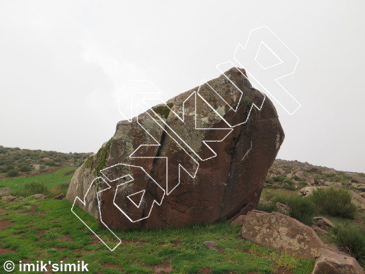 photo of Cotards Delusion , V4 ★ at Cotards Illusion from Morocco: Oukaimeden Bouldering