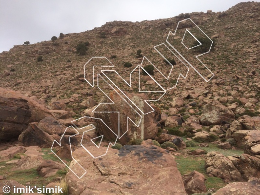 photo of Pythagoras, V4  at Athena from Morocco: Oukaimeden Bouldering