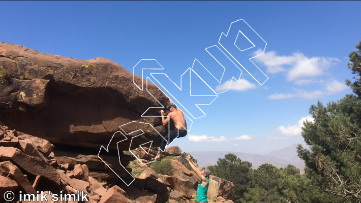 photo of Home Stretch, V3  at Travelling from Morocco: Oukaimeden Bouldering
