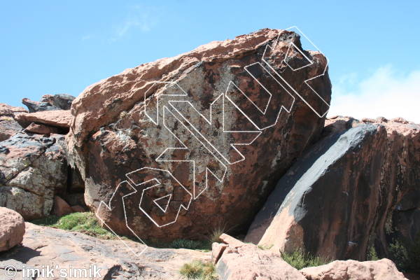 photo of Nobble My Nizzle, V4+  at Marshmellow from Morocco: Oukaimeden Bouldering