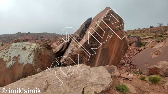 photo of Calling The Arete, V6  at Thé Menthe from Morocco: Oukaimeden Bouldering