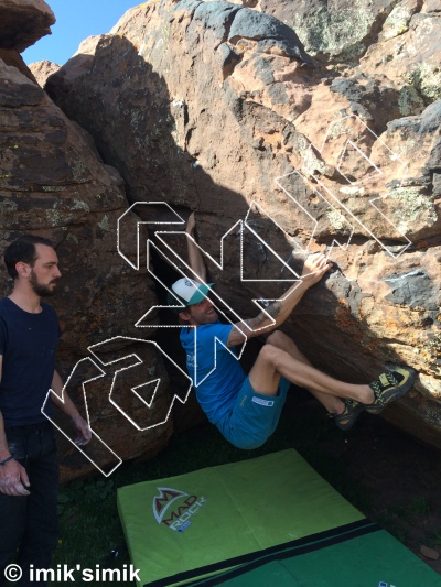 photo of Triple Trouble , V3+  at Triple Trouble from Morocco: Oukaimeden Bouldering
