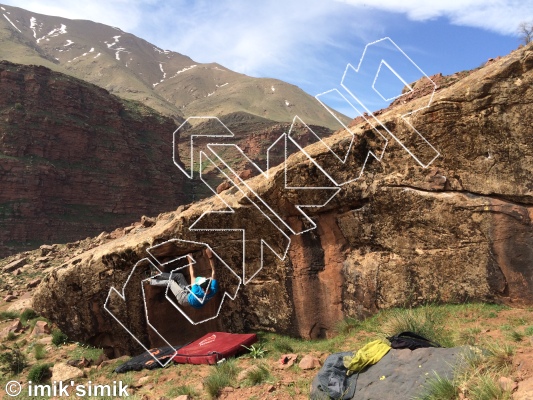 photo of PROJECT -  Long Traverse, V5  at Long Story Short from Morocco: Oukaimeden Bouldering