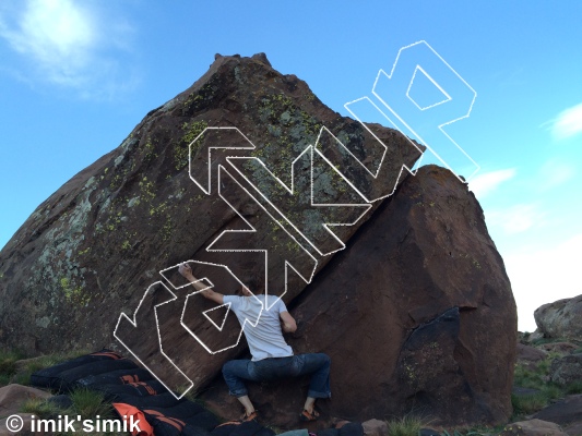 photo of Slinky, V3  at Pine from Morocco: Oukaimeden Bouldering