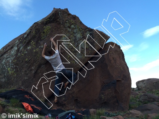 photo of Slinky, V3  at Pine from Morocco: Oukaimeden Bouldering