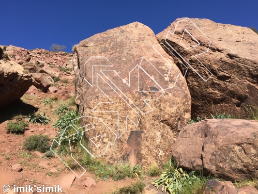 photo of Naughty Slab , V0  at Naughty Slab from Morocco: Oukaimeden Bouldering